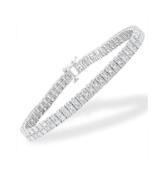 Double Row Lab Diamond Tennis Bracelet 6.20ct in 9K White Gold F/VS - Image 1