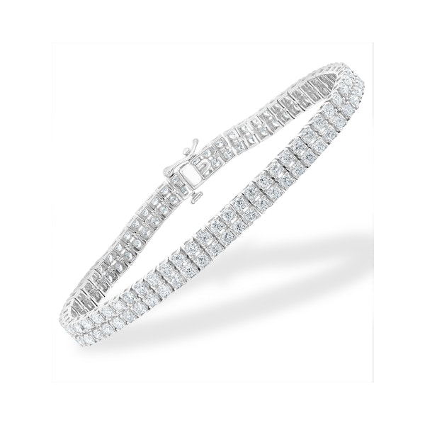 Double Row Lab Diamond Tennis Bracelet 6.20ct in 9K White Gold - Image 1