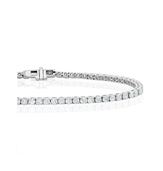 4ct Lab Diamond Tennis Bracelet Claw Set in 9K White Gold F/VS - Image 3