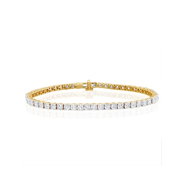 8ct Lab Diamond Tennis Bracelet Claw Set in 9K Yellow Gold - Image 1