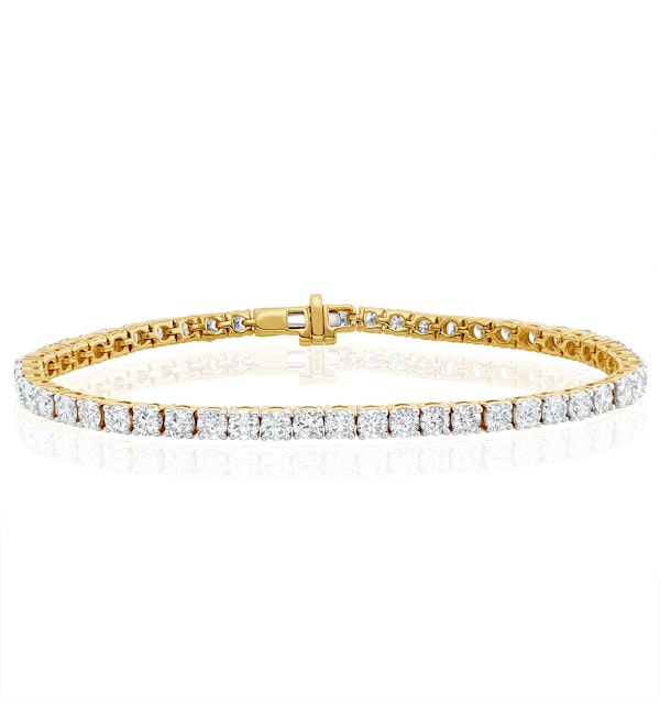 8ct Lab Diamond Tennis Bracelet Claw Set in 9K Yellow Gold - image 1