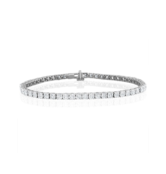 8ct Lab Diamond Tennis Bracelet Claw Set in 9K White Gold F/VS - Image 1
