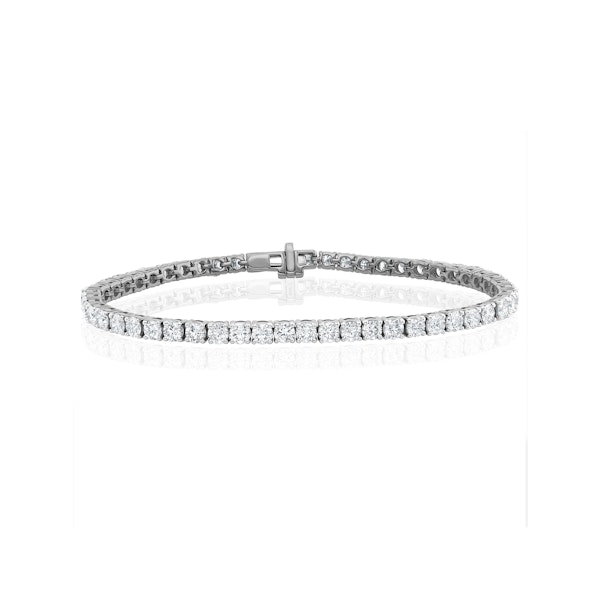 8ct Lab Diamond Tennis Bracelet Claw Set in 9K White Gold - Image 1