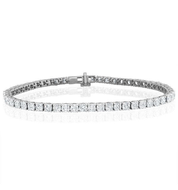 8ct Lab Diamond Tennis Bracelet Claw Set in 9K White Gold - image 1