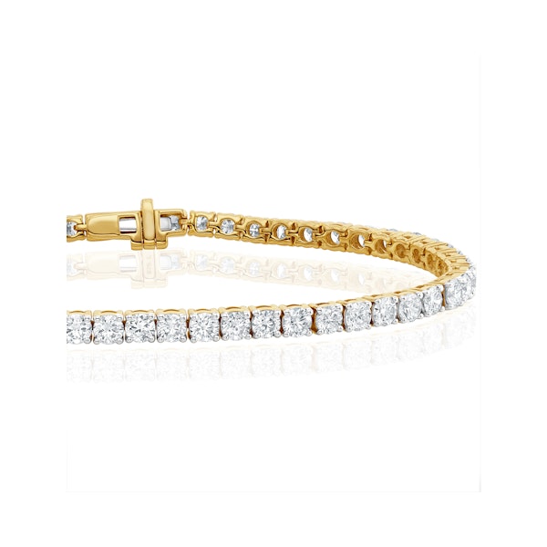 8ct Lab Diamond Tennis Bracelet Claw Set in 9K Yellow Gold - Image 3