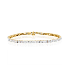 10ct Lab Diamond Tennis Bracelet Claw Set in 9K Yellow Gold F/VS