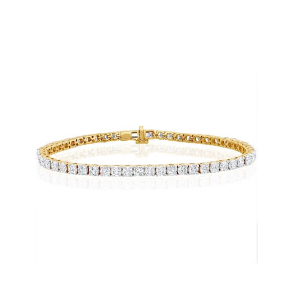 10ct Lab Diamond Tennis Bracelet Claw Set in 9K Yellow Gold - Image 1