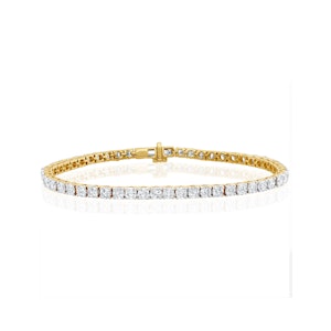 10ct Lab Diamond Tennis Bracelet Claw Set in 9K Yellow Gold