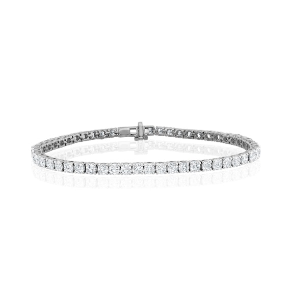 10ct Lab Diamond Tennis Bracelet Claw Set in 9K White Gold F/VS - Image 1