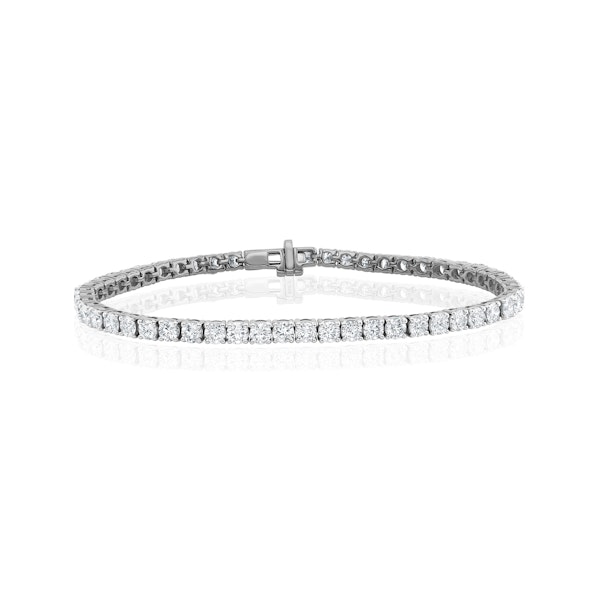 10ct Lab Diamond Tennis Bracelet Claw Set in 9K White Gold - Image 1