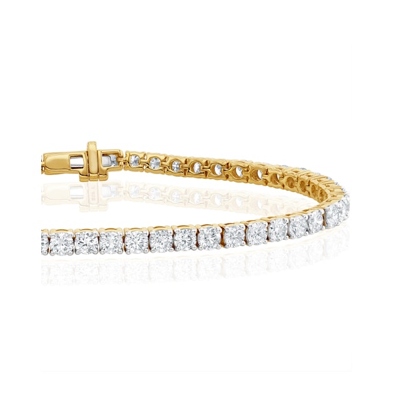 10ct Lab Diamond Tennis Bracelet Claw Set in 9K Yellow Gold F/VS - Image 3