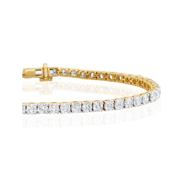 10ct Lab Diamond Tennis Bracelet Claw Set in 9K Yellow Gold - Image 3