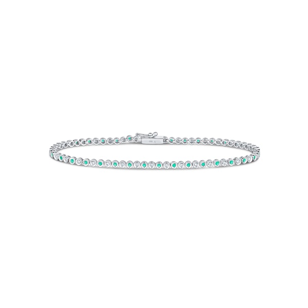 0.27ct Emerald and 0.35ct Lab Diamond Bracelet in 925 Sterling Silver - Image 3
