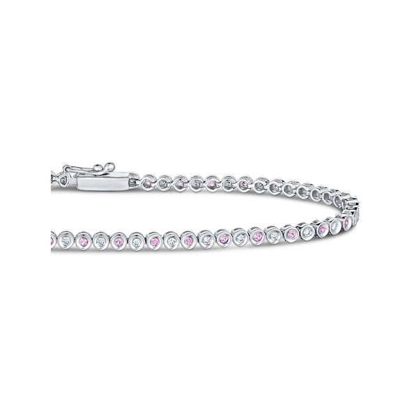 0.39ct Pink Sapphire and 0.35ct Lab Diamond Bracelet in 925 Sterling Silver - Image 4