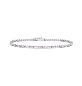 0.46ct Ruby and 0.35ct Lab Diamond Bracelet in 925 Sterling Silver
