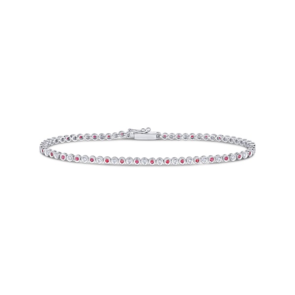 0.46ct Ruby and 0.35ct Lab Diamond Bracelet in 925 Sterling Silver - Image 1