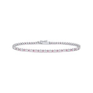 0.46ct Ruby and 0.35ct Lab Diamond Bracelet in 925 Sterling Silver