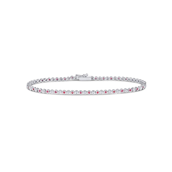 0.46ct Ruby and 0.35ct Lab Diamond Bracelet in 925 Sterling Silver - Image 3
