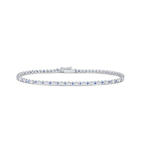 0.43ct Sapphire and 0.35ct Lab Diamond Bracelet in 925 Sterling Silver