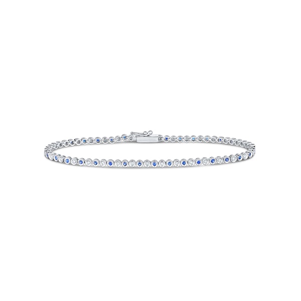 0.43ct Sapphire and 0.35ct Lab Diamond Bracelet in 925 Sterling Silver - Image 3