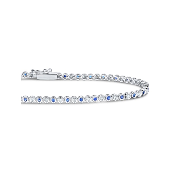 0.43ct Sapphire and 0.35ct Lab Diamond Bracelet in 925 Sterling Silver - Image 4