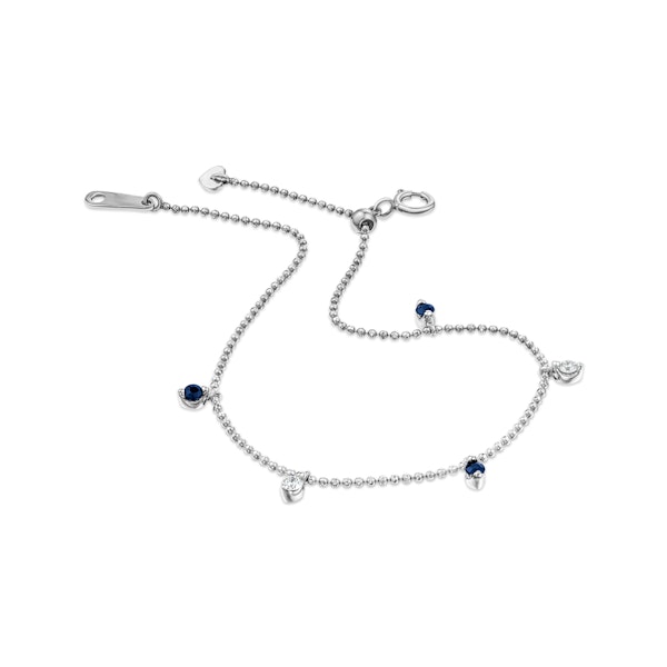 Vivara Lab Sapphire and Lab Diamond Bracelet Set in 9K White Gold - Image 3