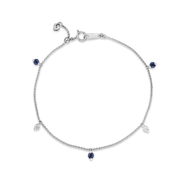 Vivara Lab Sapphire and Lab Diamond Bracelet Set in 9K White Gold - Image 1