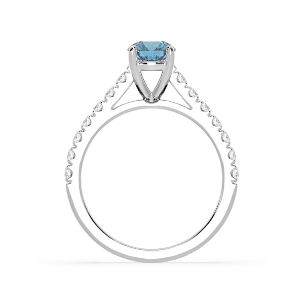 Natalia Blue Lab Diamond 1.50ct Side Stone Ring in Platinum - Elara Collection - Image 5