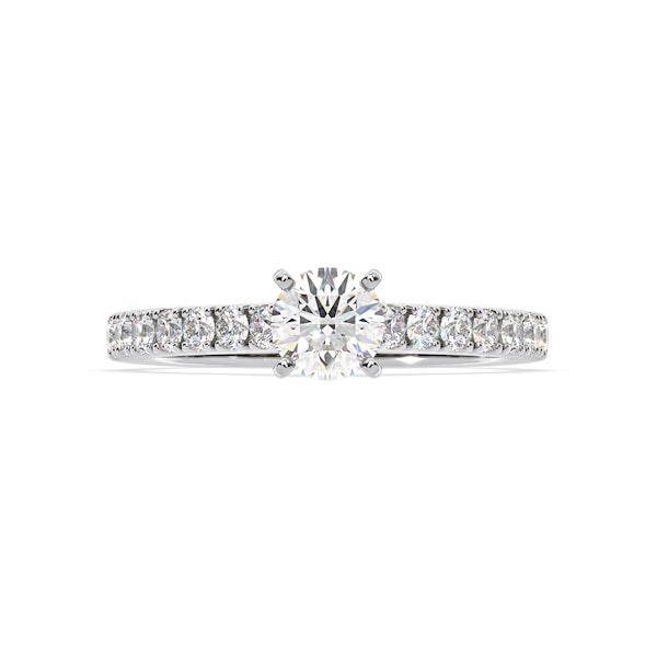 Natalia Diamond Engagement Side Stone Ring 18KW Gold 0.91CT G/VS1 - Image 3
