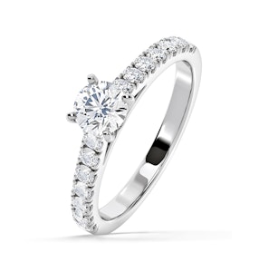 Natalia Diamond Engagement Side Stone Ring Platinum 0.91CT G/VS2