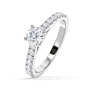 Natalia Lab Diamond Engagement Side Stone Ring Platinum 0.91CT F/VS1