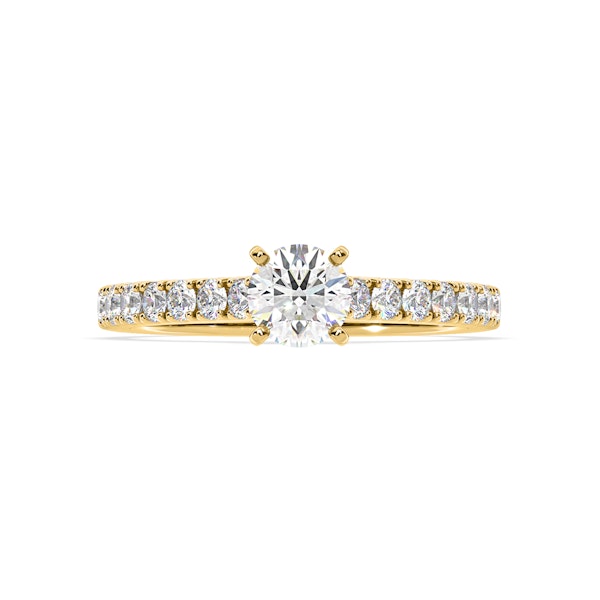 Natalia Lab Diamond Engagement Side Stone Ring 18K Gold 0.91CT F/VS1 - Image 3