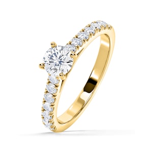 Natalia Lab Diamond Engagement Side Stone Ring 18K Gold 0.91CT F/VS1