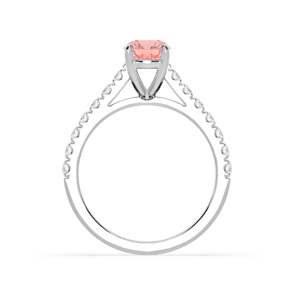 Natalia Pink Lab Diamond 1.50ct Side Stone Ring in Platinum - Elara Collection - Image 5