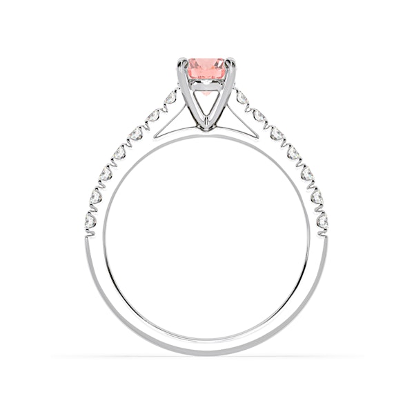 Natalia Pink Lab Diamond 0.91ct Side Stone Ring in 18K White Gold - Elara Collection - Image 5