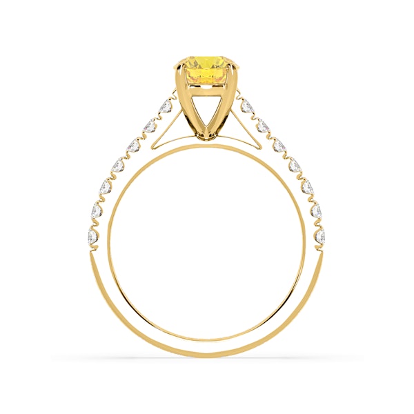 Natalia Yellow Lab Diamond 1.50ct Side Stone Ring in 18K Yellow Gold - Elara Collection - Image 5