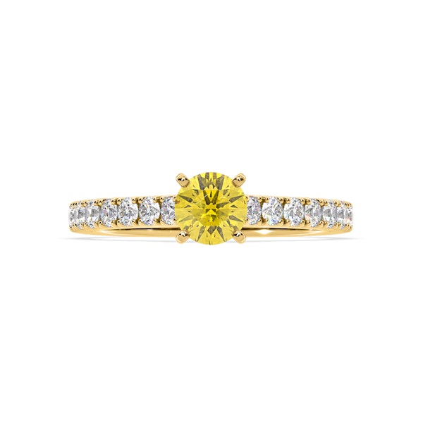 Natalia Yellow Lab Diamond 0.91ct Side Stone Ring in 18K Yellow Gold - Elara Collection - Image 3