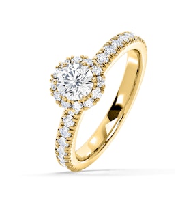 Alessandra Lab Diamond Engagement Ring 18K Gold 1.10CT F/VS1