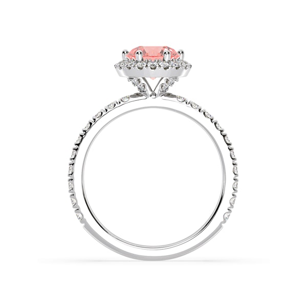 Alessandra Pink Lab Diamond 1.70.ct Halo Ring in Platinum - Elara Collection - Image 5