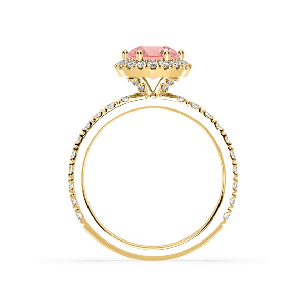 Alessandra Pink Lab Diamond 1.70.ct Halo Ring in 18K Yellow Gold - Elara Collection - Image 5