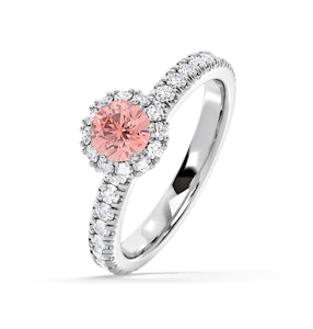Alessandra Pink Lab Diamond 1.10.ct Halo Ring in Platinum - Elara Collection