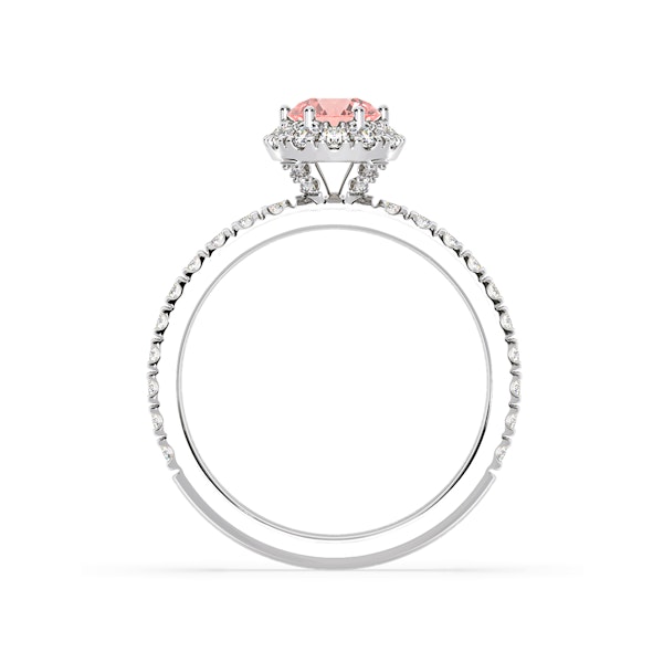 Alessandra Pink Lab Diamond 1.10.ct Halo Ring in 18K White Gold - Elara Collection - Image 5