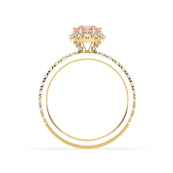 Alessandra Pink Lab Diamond 1.10.ct Halo Ring in 18K Yellow Gold - Elara Collection - Image 5