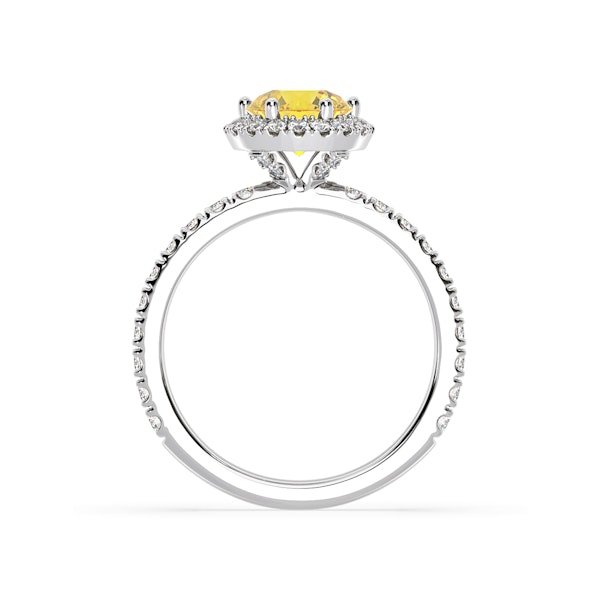 Alessandra Yellow Lab Diamond 1.70.ct Halo Ring in 18K White Gold - Elara Collection - Image 5