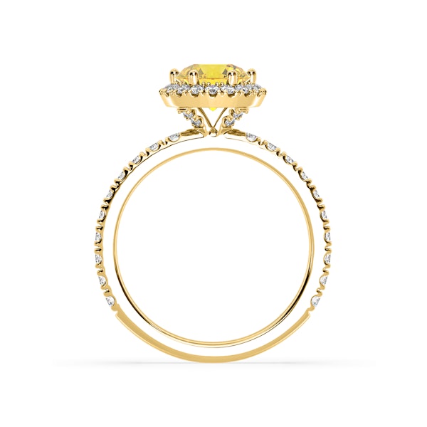 Alessandra Yellow Lab Diamond 1.70.ct Halo Ring in 18K Yellow Gold - Elara Collection - Image 5