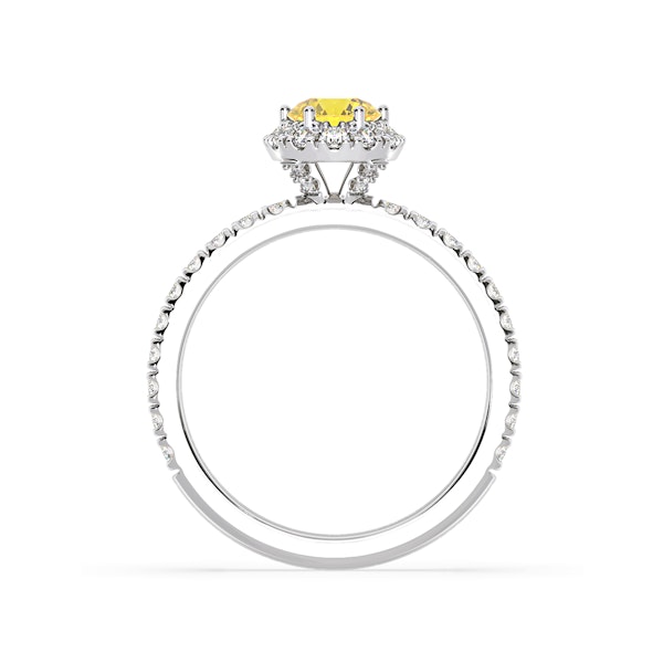 Alessandra Yellow Lab Diamond 1.10.ct Halo Ring in Platinum - Elara Collection - Image 5