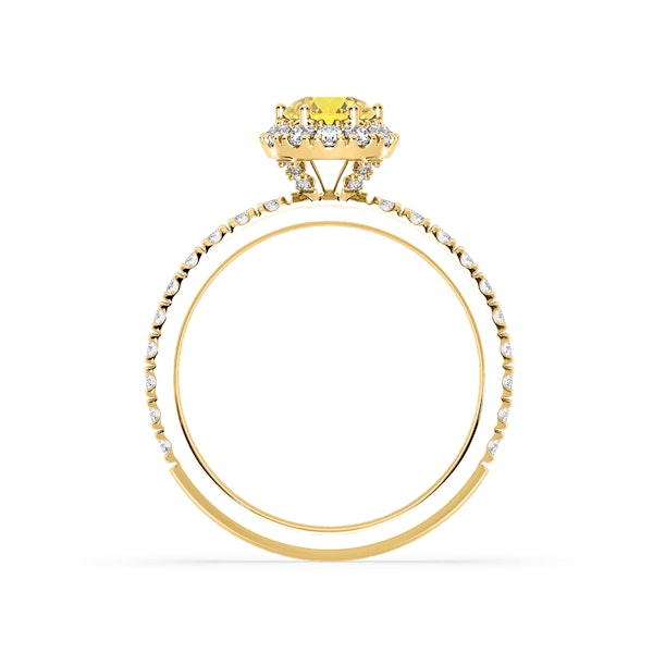 Alessandra Yellow Lab Diamond 1.10.ct Halo Ring in 18K Yellow Gold - Elara Collection - Image 5