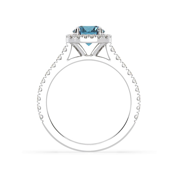 Elizabeth Blue Lab Diamond 1.70ct Halo Ring in 18K White Gold - Elara Collection - Image 5