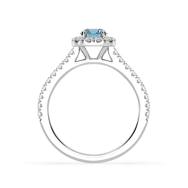 Elizabeth Blue Lab Diamond 1.00ct Halo Ring in Platinum - Elara Collection - Image 5