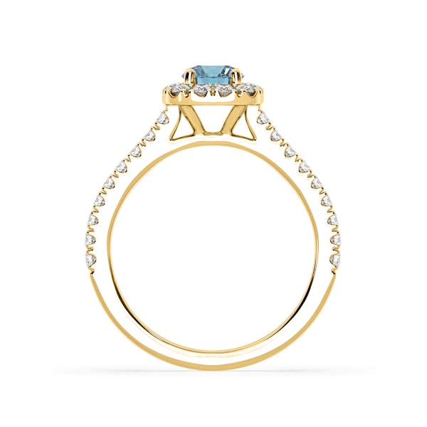 Elizabeth Blue Lab Diamond 1.00ct Halo Ring in 18K Yellow Gold - Elara Collection - Image 5